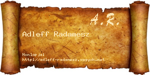 Adleff Radamesz névjegykártya